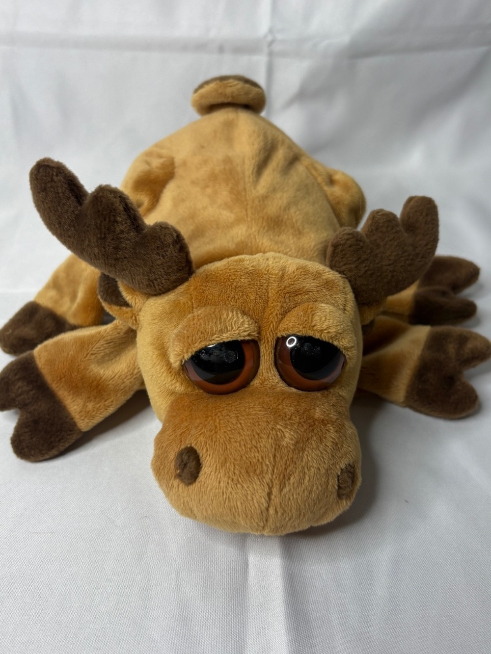 Vintage Caltoy 10" MOOSE Plush Hand Puppet Large Eyes Pretend Play Show Toy